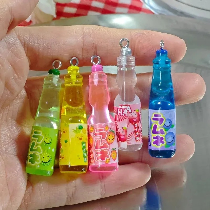 Resin Art Calligraphy - 10Pcs Tiny Soda Bottle Resin Charms