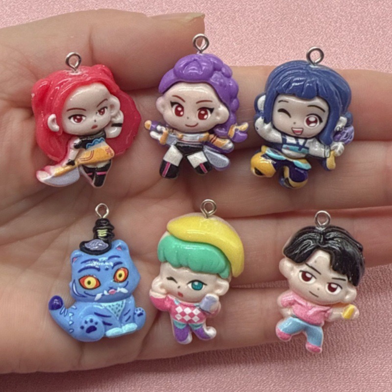 Resin Art Calligraphy - 10pcs resin cartoon pendant, DIY jewelry