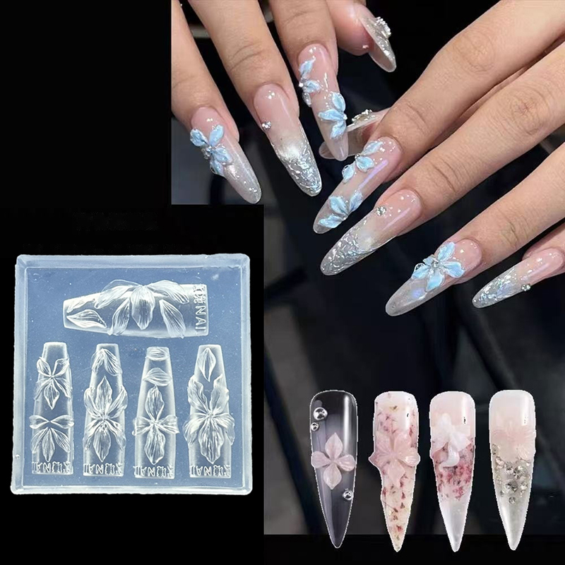 Resin Art Template - 3D Flowers Nail Mold DIY Silicone