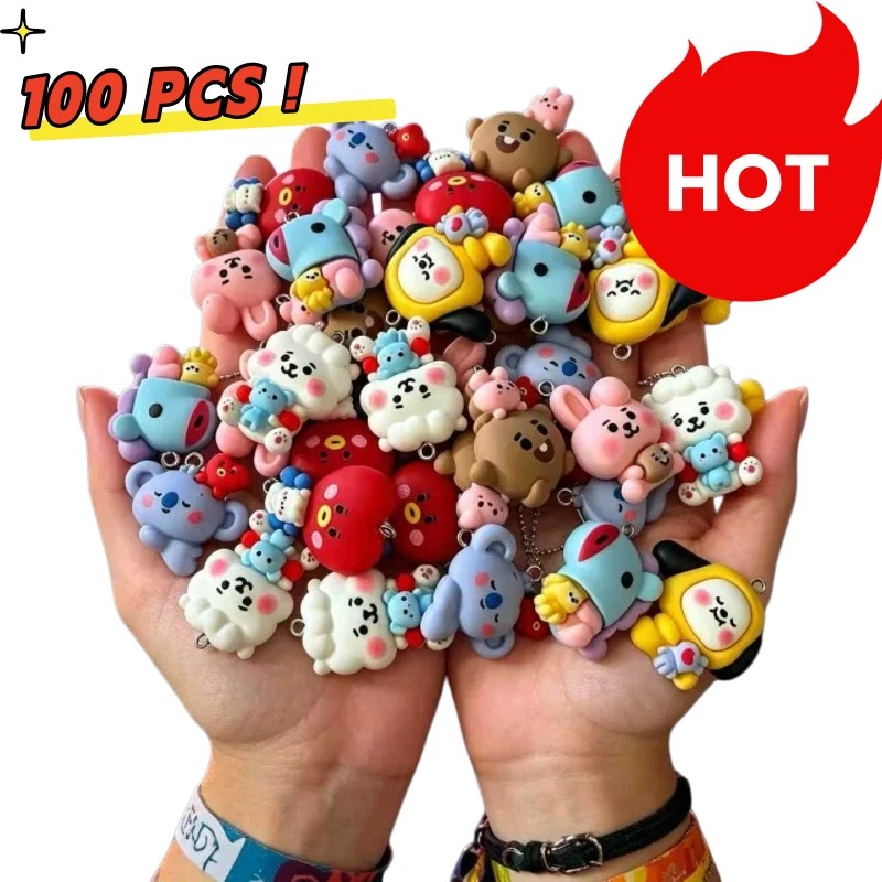 Resin Art Materials - 7pcs BT21 Resin Cartoon Charm DIY