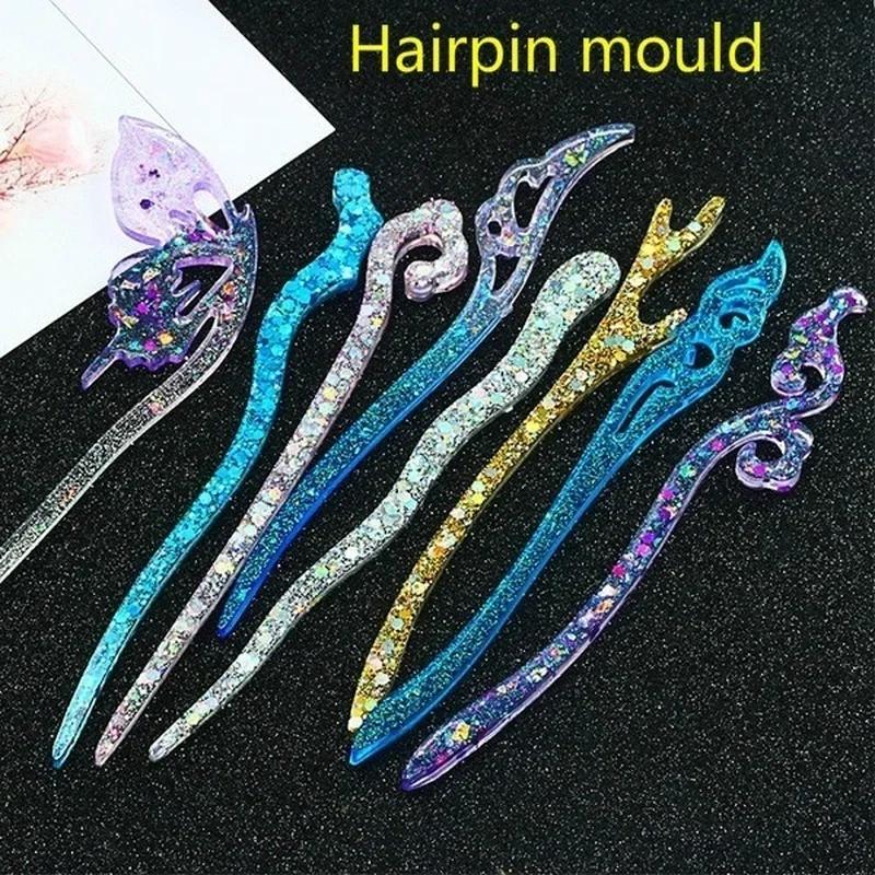 Resin Art Materials - New Transparent Hairpin Silicone Special Mould