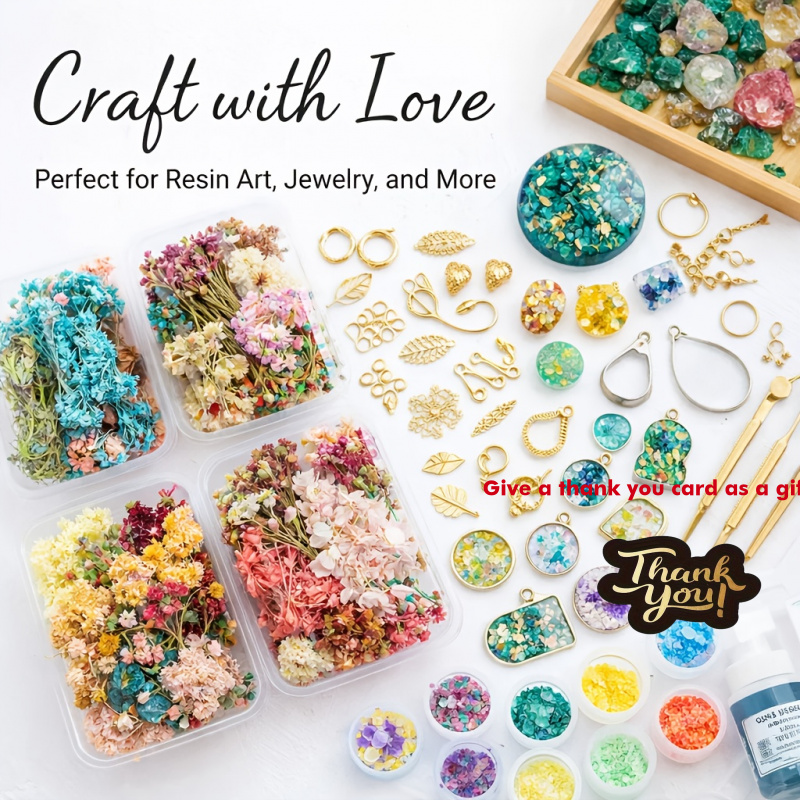 Resin Art Gift For Wedding - 10 Box Mixed Dried Flower Bouquet