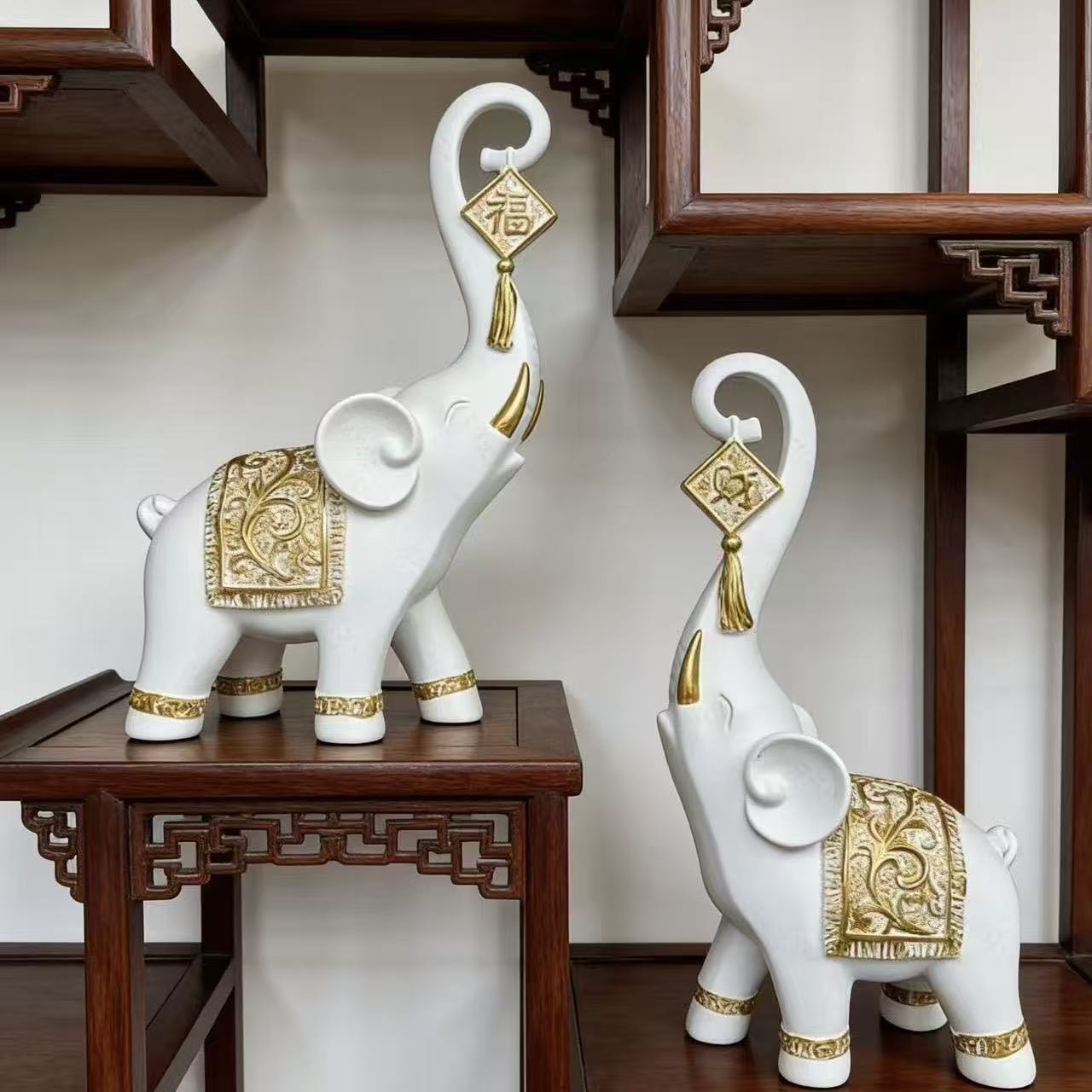 Resin Art Gift For Wedding - One Pair Chinese Style Lucky Wealth