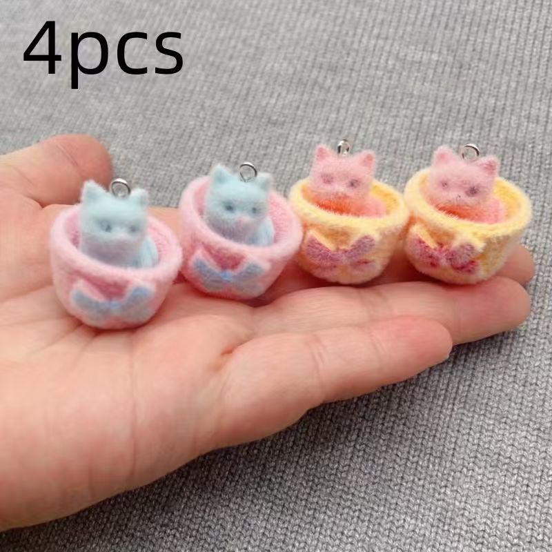 4pcs 3D plush resin cat pendan - đánh giá và giá Resin Art Calligraphy