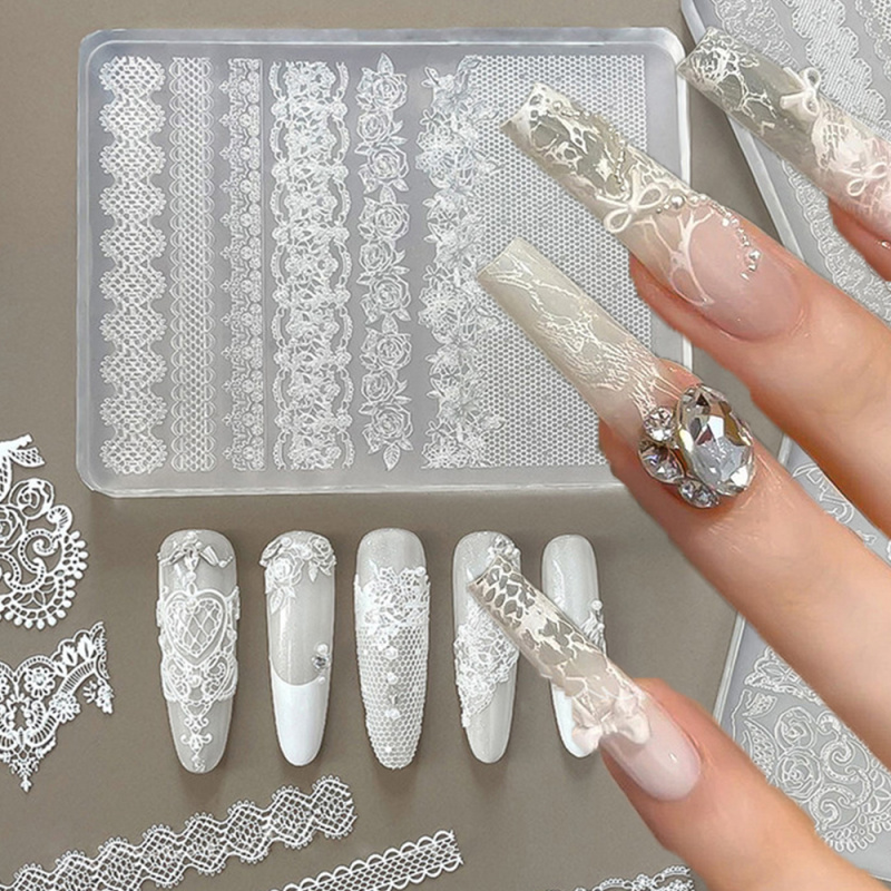 1pc Lace 3D Silicone Nail Mold - đánh giá và giá Resin Art Template