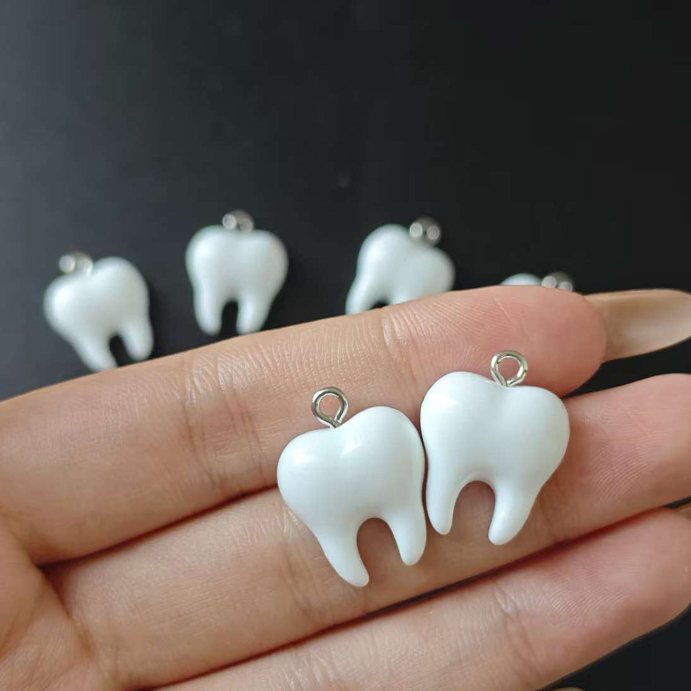 10pcs Cute White Teeth Resin P - đánh giá và giá Resin Art Calligraphy