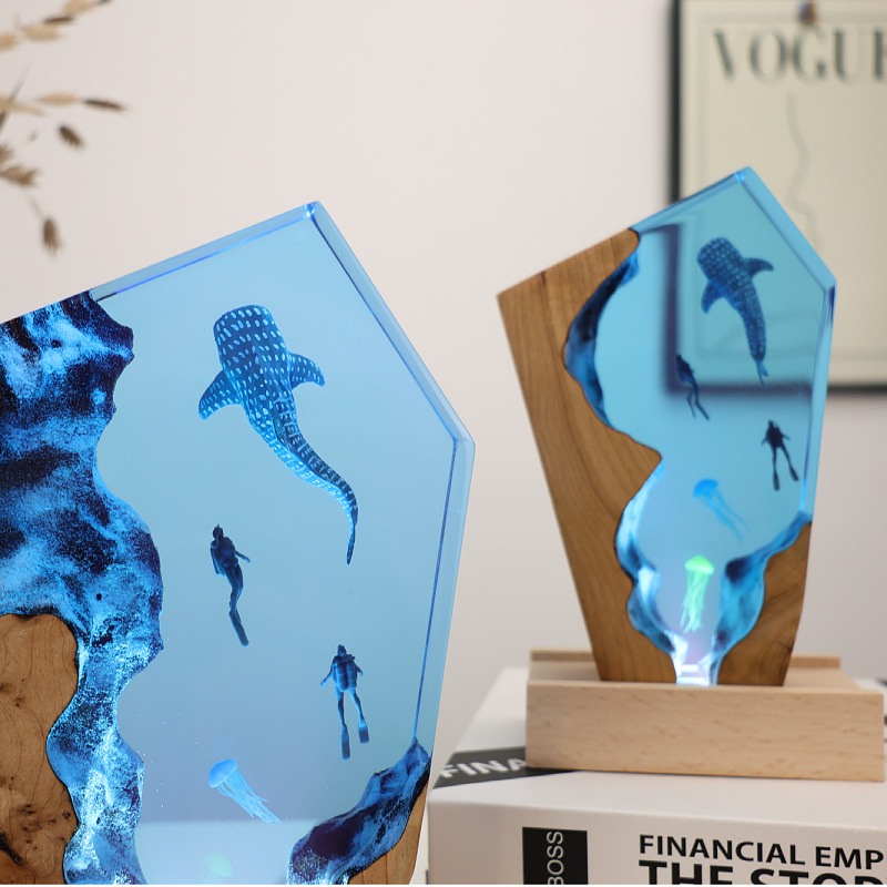 Resin Cave Whale Diver Desktop - đánh giá và giá Resin Art Gift For Wedding