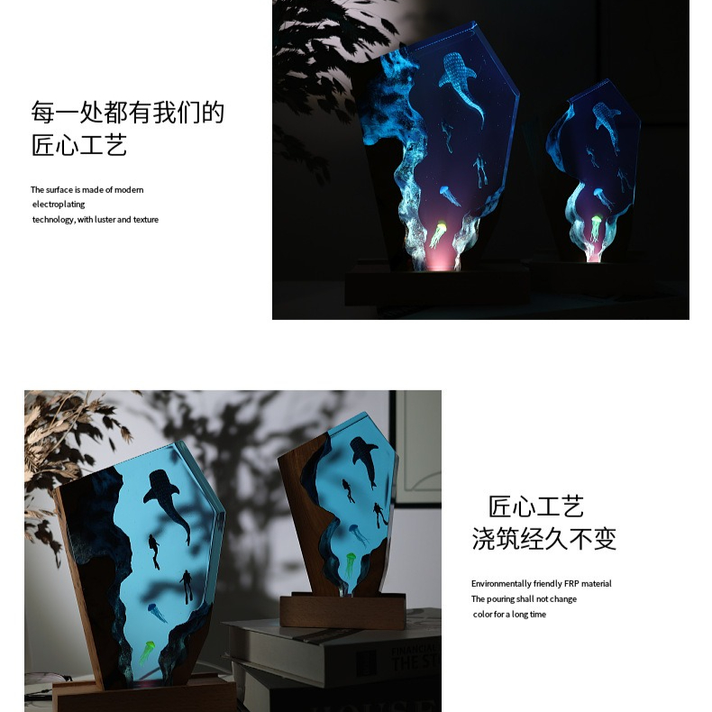 Resin Cave Whale Diver Desktop - đánh giá và giá Resin Art Gift For Wedding