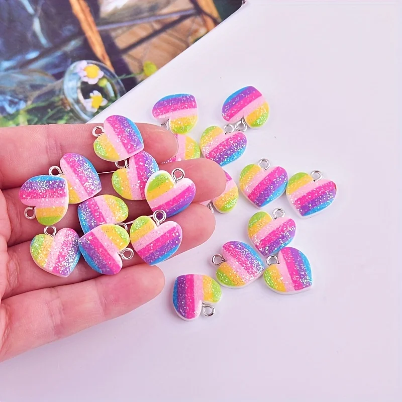 10Pcs Colorful Heart Resin Cha - đánh giá và giá Resin Art Calligraphy