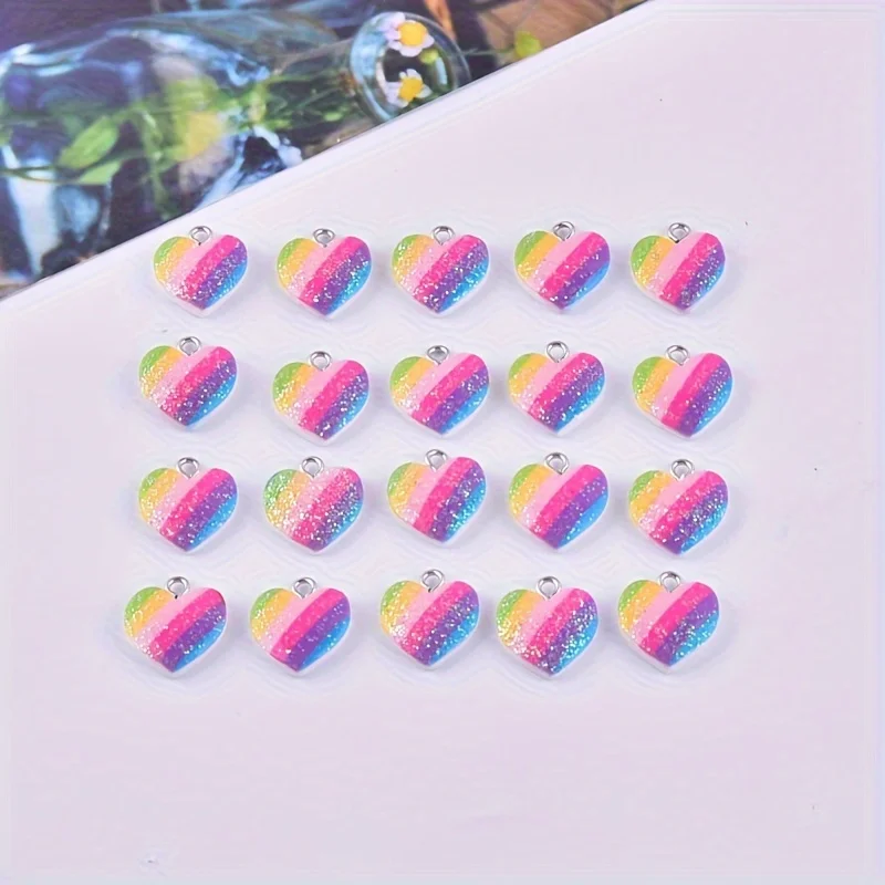 10Pcs Colorful Heart Resin Cha - đánh giá và giá Resin Art Calligraphy