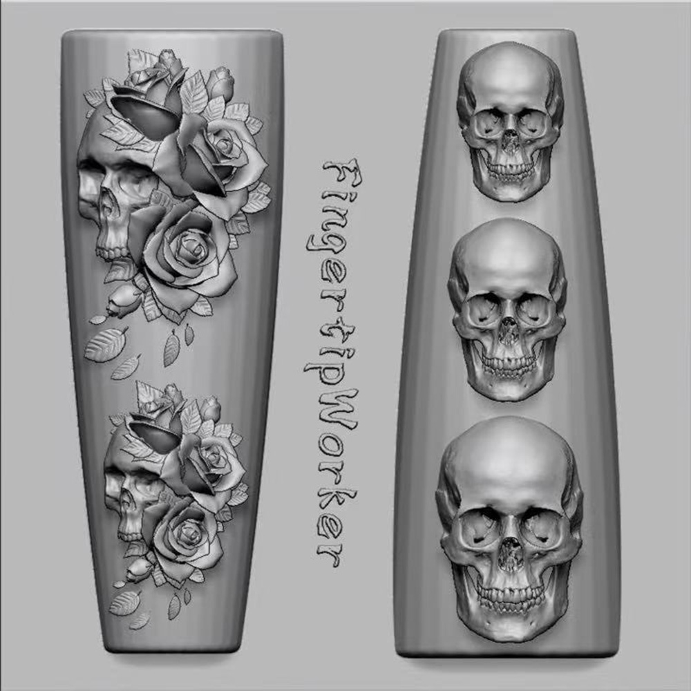 2Pcs Set Dark Rose Skull Silic - đánh giá và giá Resin Art Template