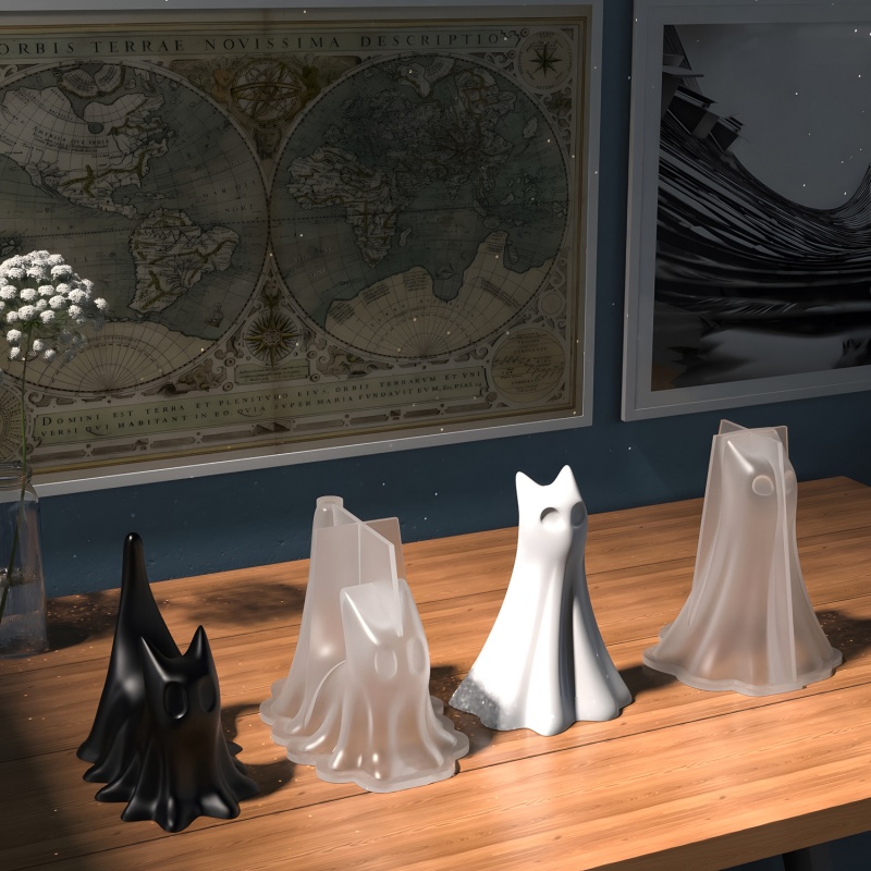 Ghost Cat Halloween Desktop Or - đánh giá và giá Resin Art Glue