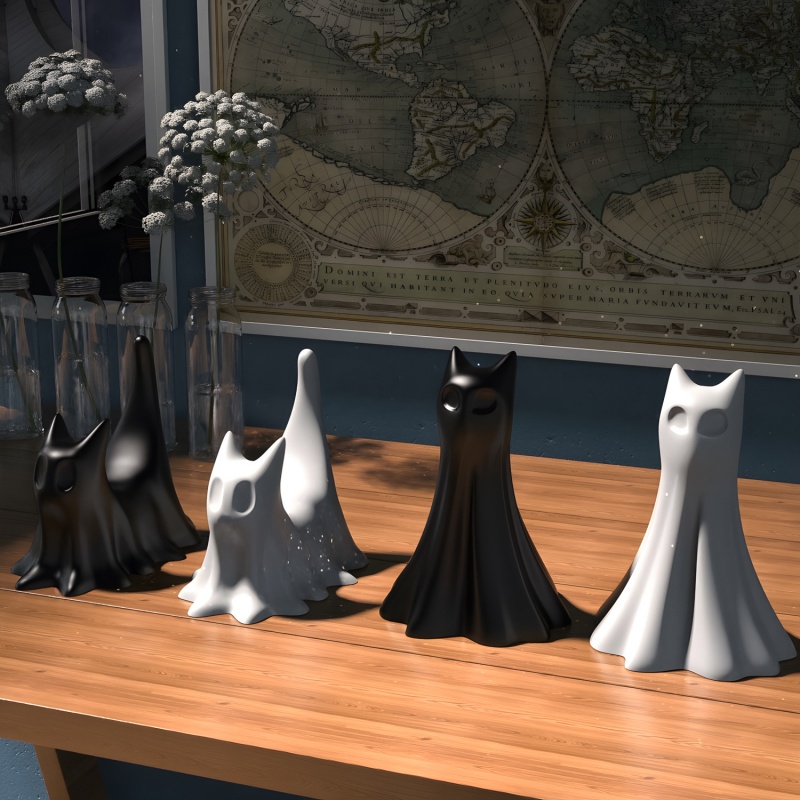 Ghost Cat Halloween Desktop Or - đánh giá và giá Resin Art Glue
