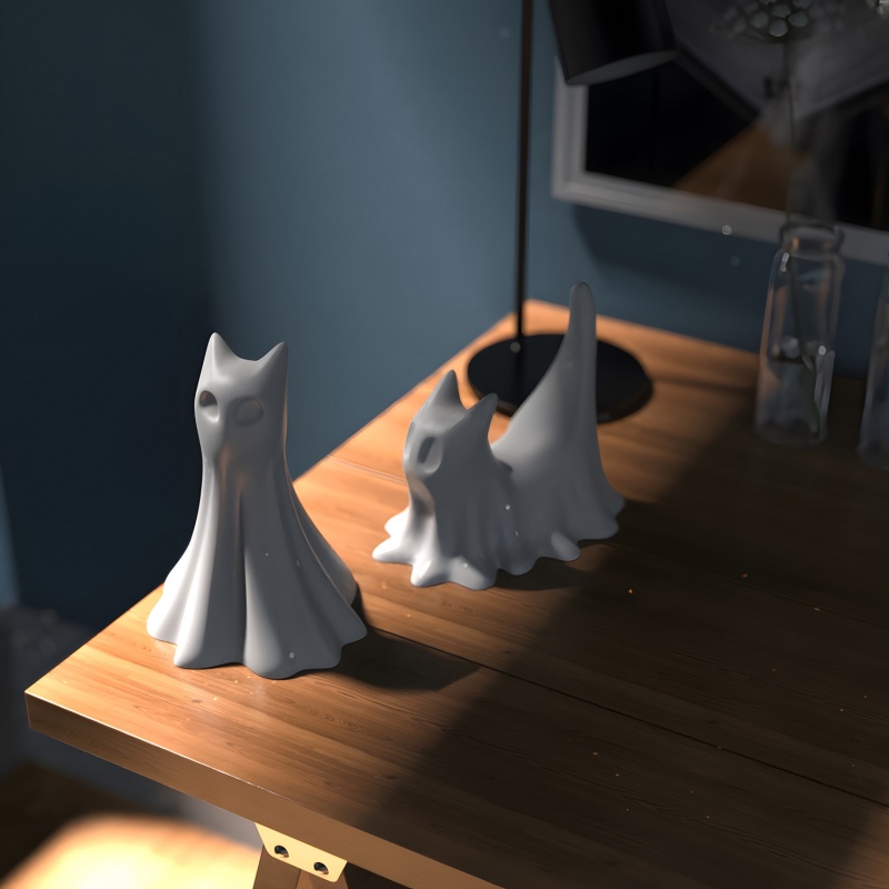 Ghost Cat Halloween Desktop Or - đánh giá và giá Resin Art Glue