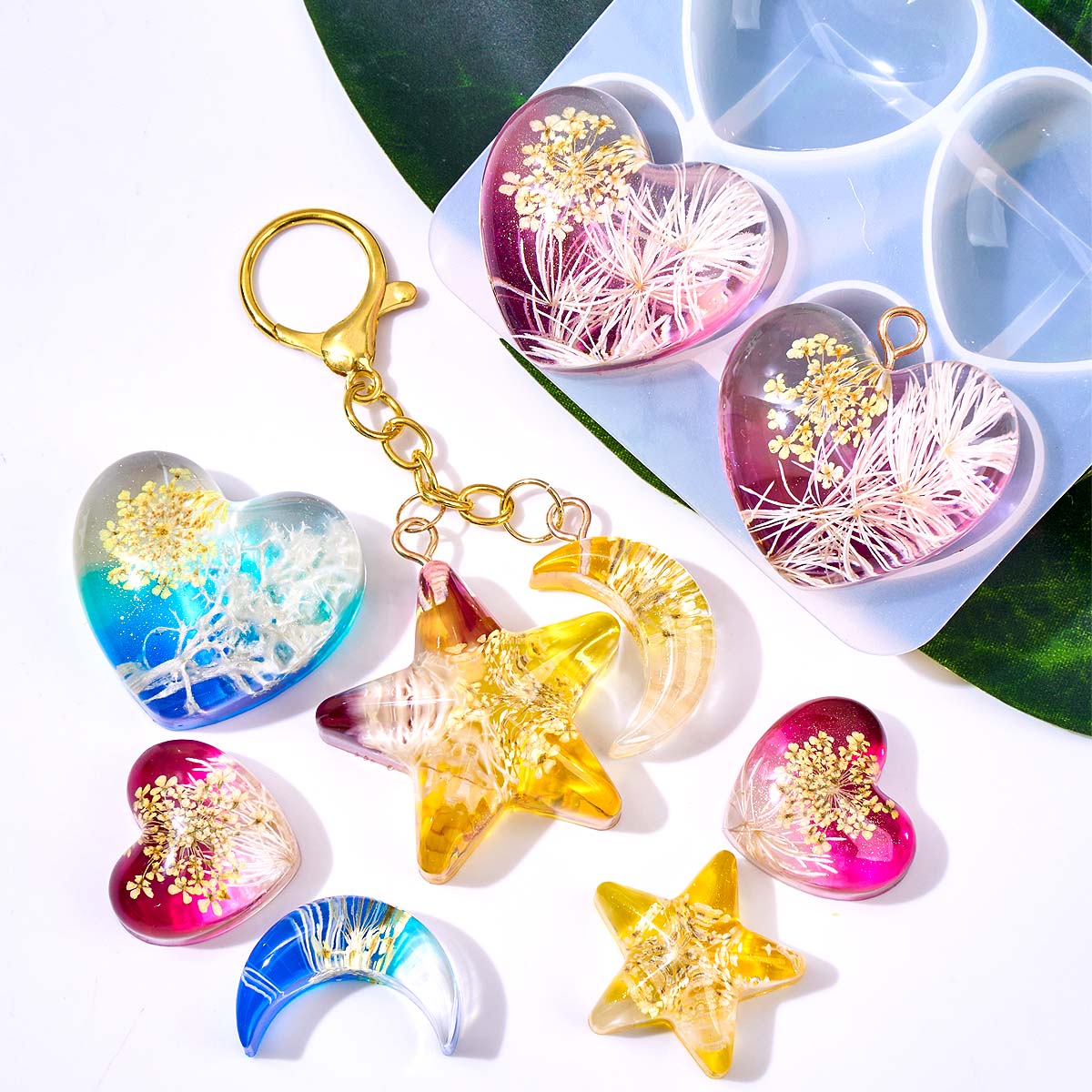 Heart Star Moon Pendant Silico - đánh giá và giá Resin Art Glue