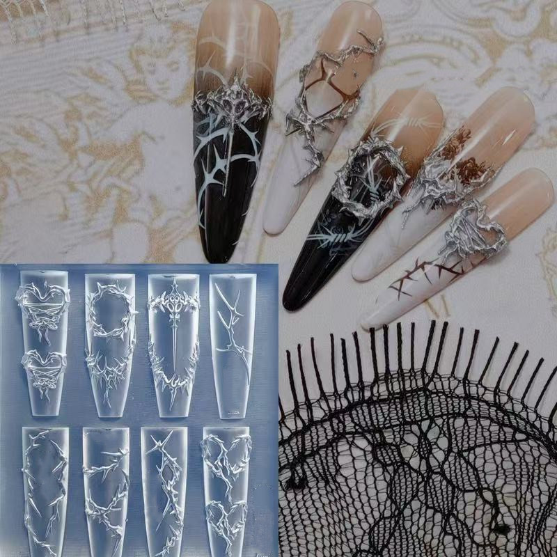 3D thorns Nail Design Silicone - đánh giá và giá Resin Art Template