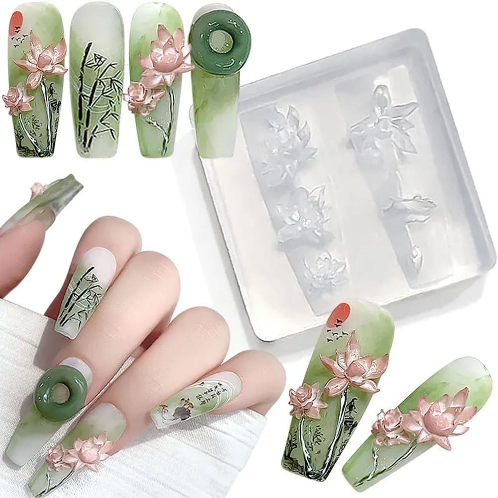 3D thorns Nail Design Silicone - đánh giá và giá Resin Art Template