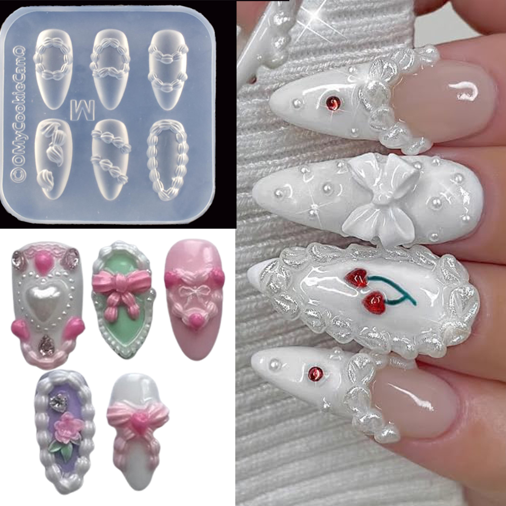 1pc 3D French Cream Nail Art S - đánh giá và giá Resin Art Template
