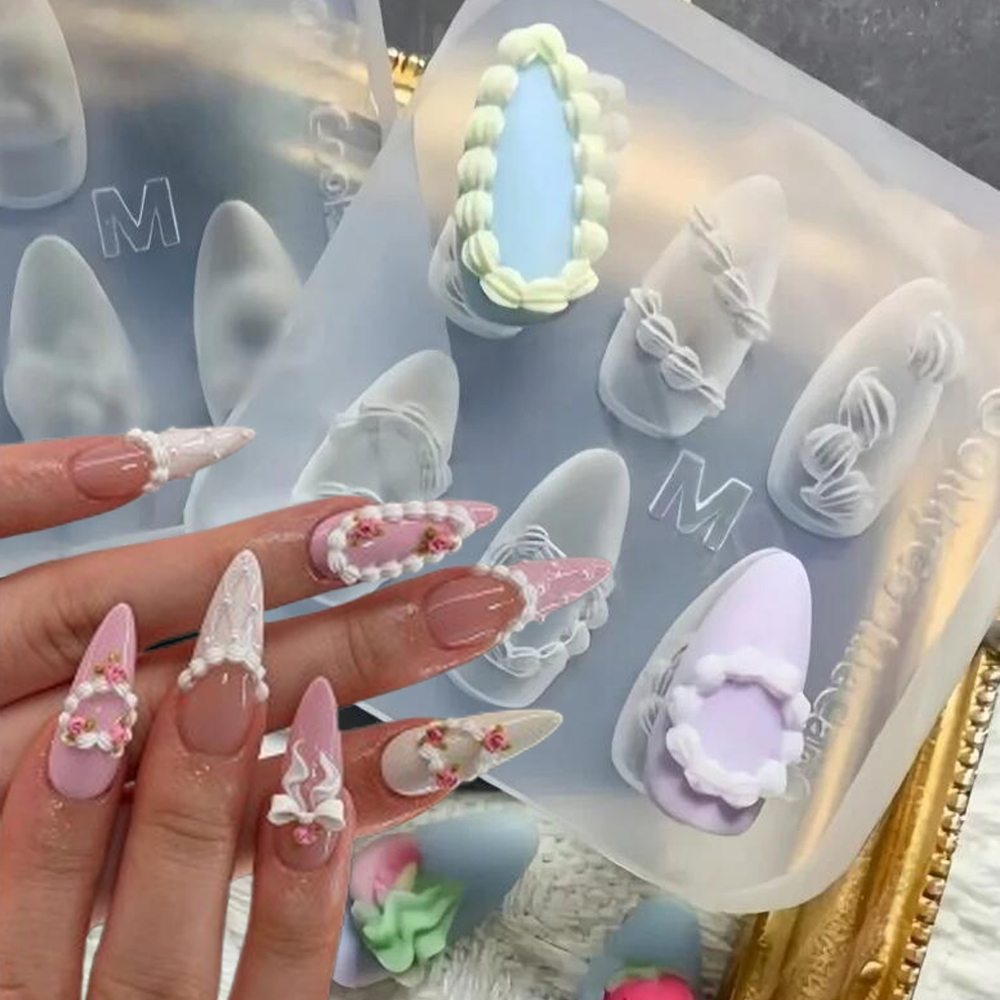 1pc 3D French Cream Nail Art S - đánh giá và giá Resin Art Template