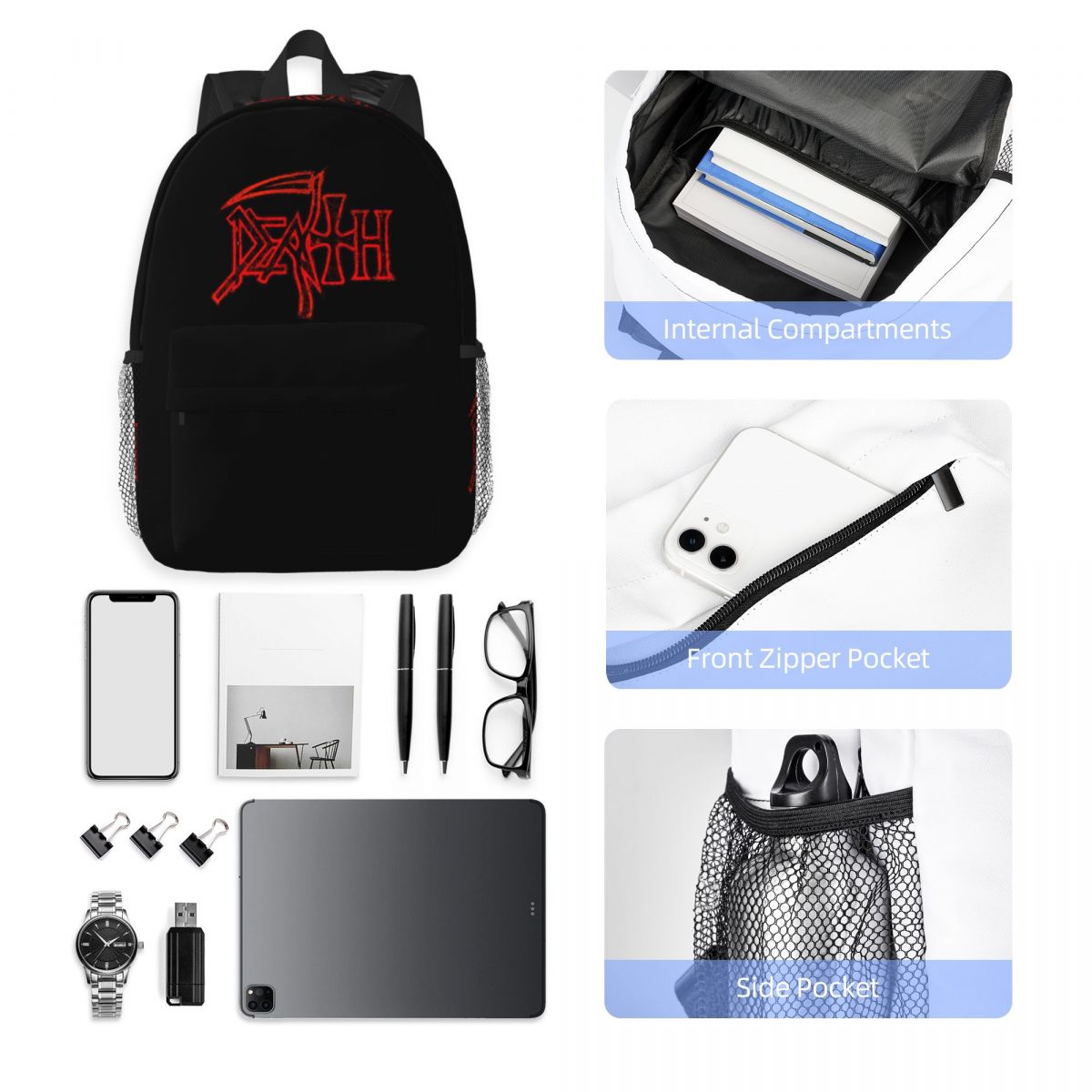 Death Band Logo Backpack Stude - đánh giá và giá Resin Art Logo