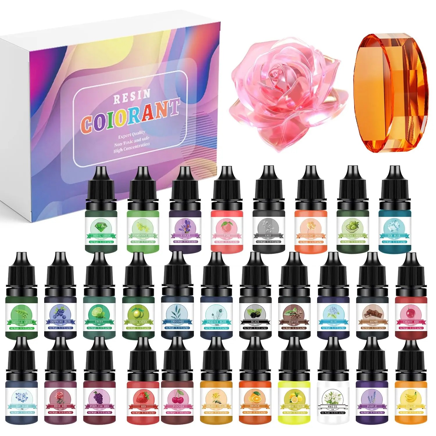 30Colors 5ml Epoxy Resin Pigme - đánh giá và giá Resin Art Glue