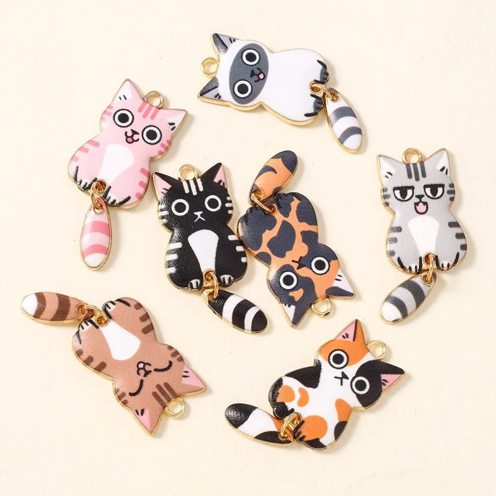 10Pcs 16×39mm Cute Cartoon Cat - đánh giá và giá Resin Art Materials