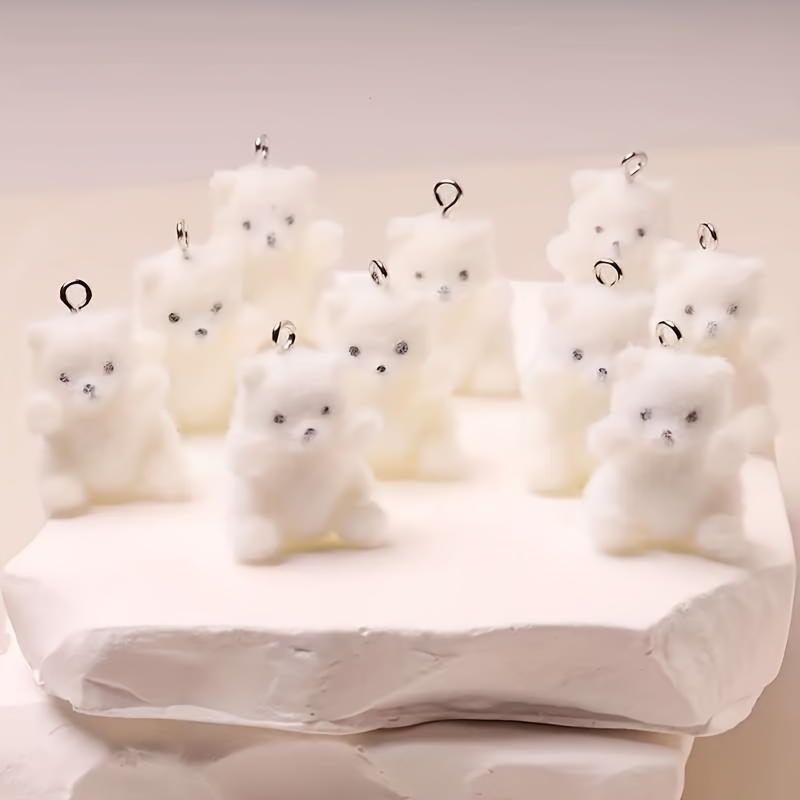 6Pcs Polar Bear Resin Charms C - đánh giá và giá Resin Art Materials
