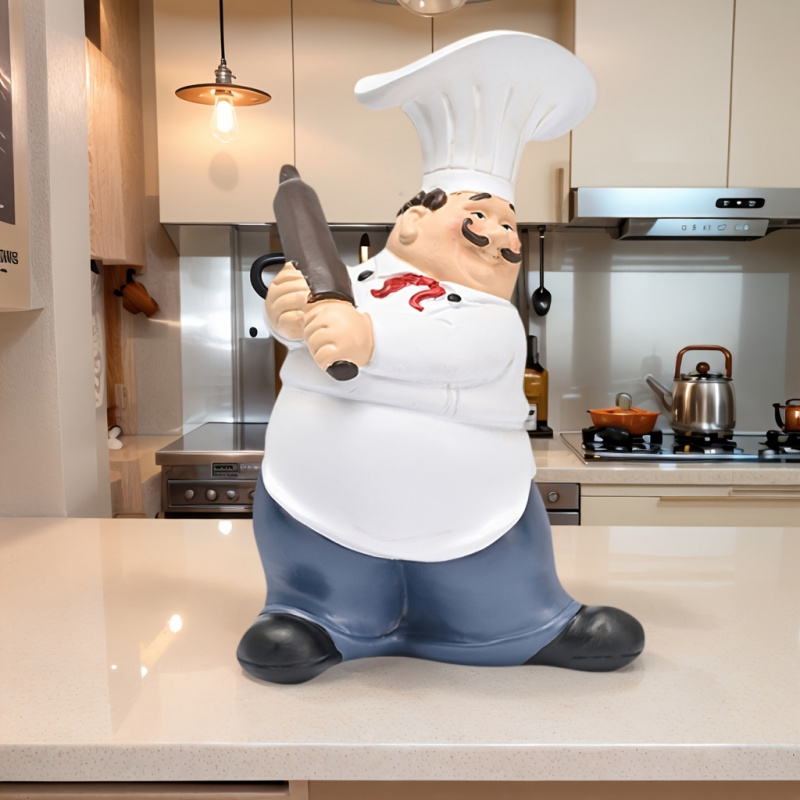 Mustache Chef-Chef Resin Statu - đánh giá và giá Resin Art Ocean