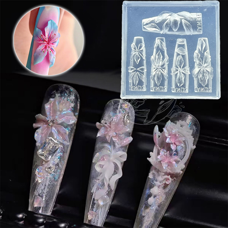 3D Flowers Nail Mold DIY Silic - đánh giá và giá Resin Art Template