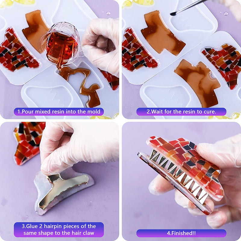 Vuốt Tóc Kẹp Nhựa Silicon Khuô - đánh giá và giá Resin Art Glue