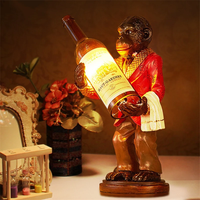Retro Khỉ Đèn Vintage Nhựa Để  - đánh giá và giá Resin Art Floor