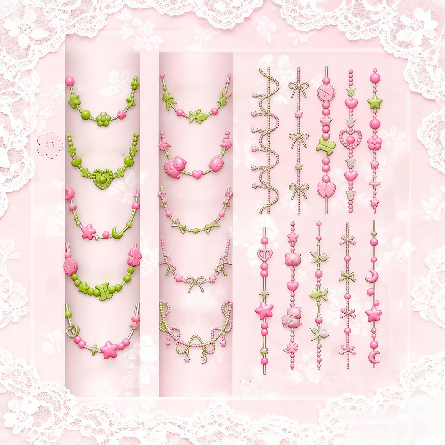 3D Bead Necklace Gel Nail Art  - đánh giá và giá Resin Art Template
