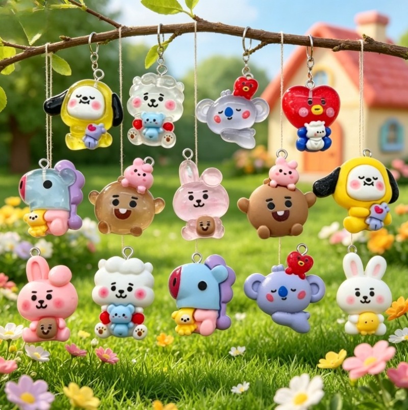 7pcs BT21 Resin Cartoon Charm  - đánh giá và giá Resin Art Materials