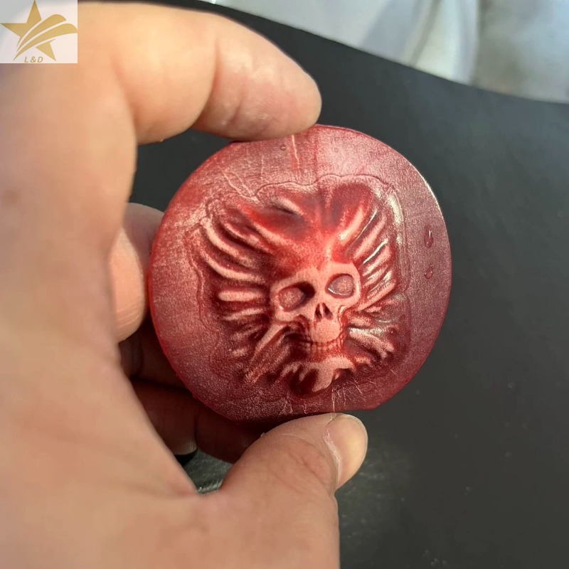 3D Mini Skull Head Leather Sta - đánh giá và giá Resin Art Logo