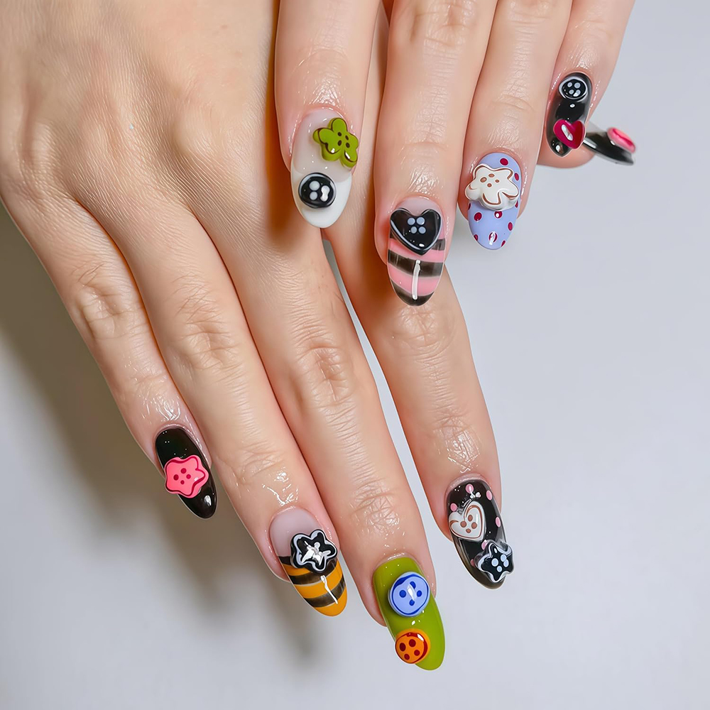 3D Buttons Nail Art Mold Silic - đánh giá và giá Resin Art Template