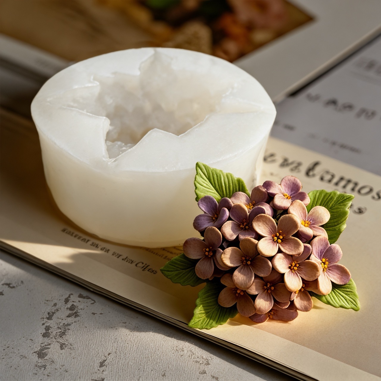2-Piece 3D Rose and Lilac Sili - đánh giá và giá Resin Art Gift For Wedding