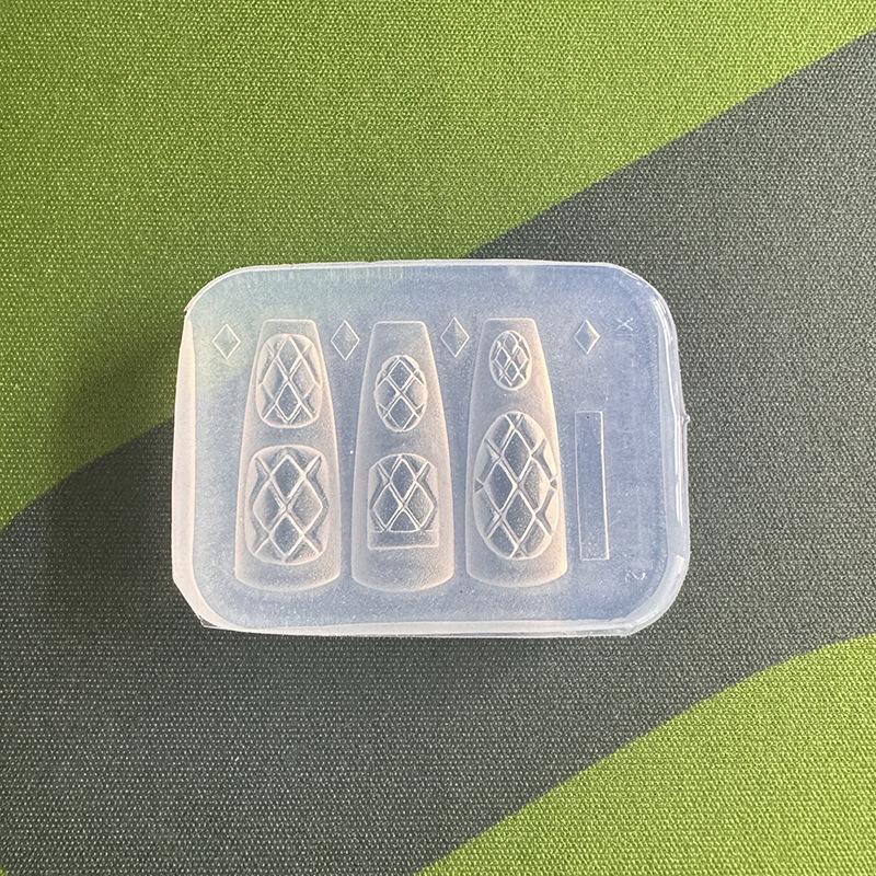 New Silicone Nails Mold Plaid  - đánh giá và giá Resin Art Template