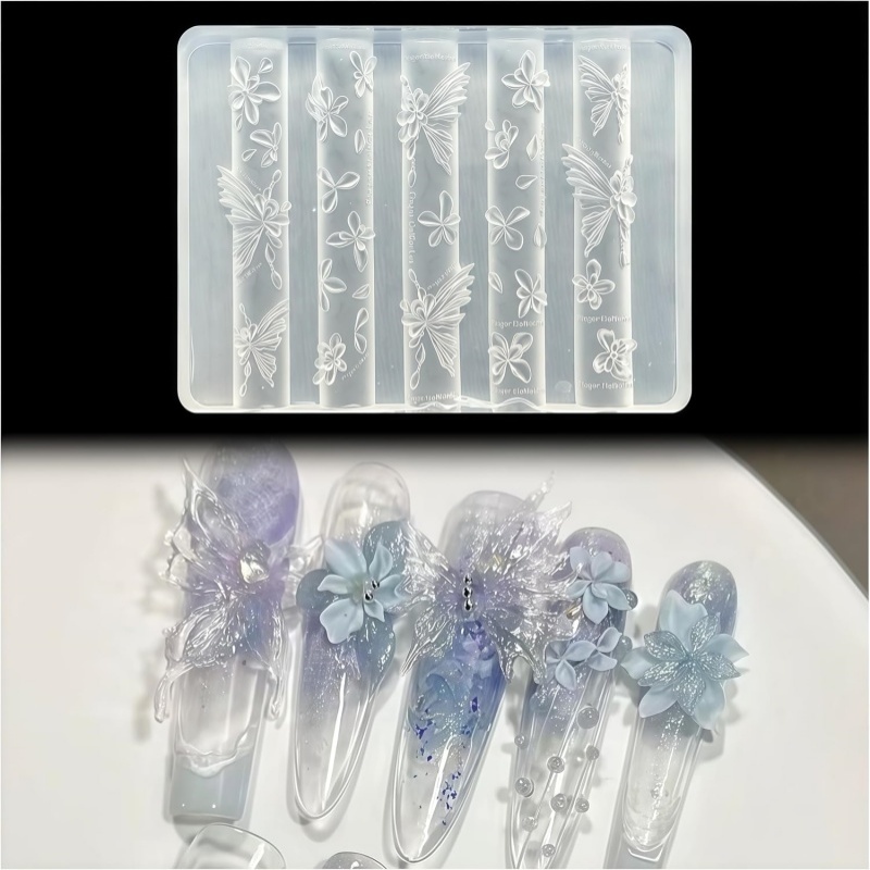 3D Butterfly Flower Gel Nail A - đánh giá và giá Resin Art Template