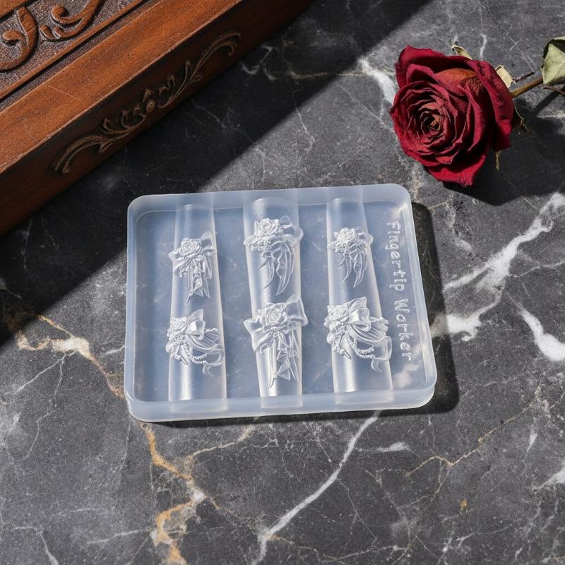3D Silicone Flower Nail Mold L - đánh giá và giá Resin Art Template
